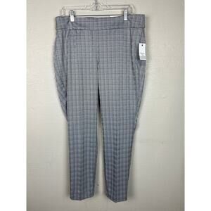 NEW Ophelia Roe Women’s Black White Plaid Ponte Stretch Pants Size Large